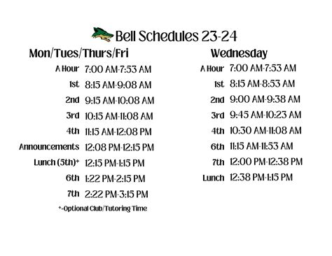 Bell Schedules | Skyline High School