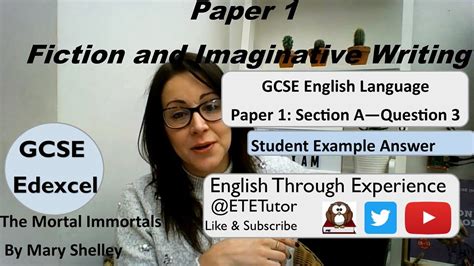 edexcel gcse english language paper  question  student  youtube