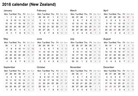 Six Monthly New Zealand Calendars Calendar Template Printable