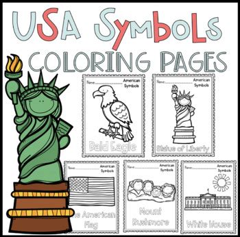 American Symbols Coloring By Peaks And Pencils Tpt