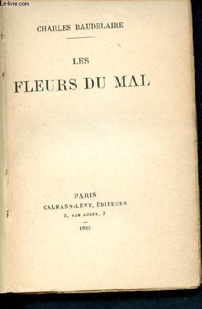 Les Fleurs Du Mal By Baudelaire Charles Bon Couverture Souple 1925 Le Livre