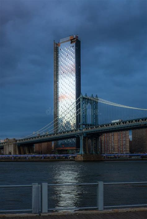 View Of The Manhattan Bridge And Manhattan From The Riverside Of The