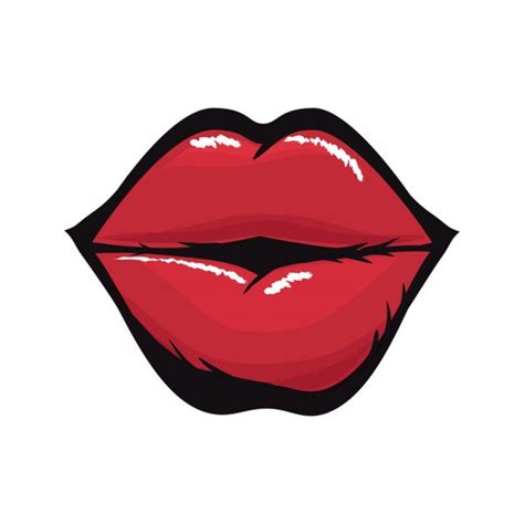 Red Female Lips White Background Manifestation Love Emotion Lips