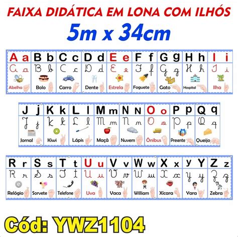 Alfabeto 4 Formas Pedagógico Didático Faixa Em Lona Ywz1104 R 9560
