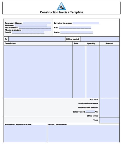 Free General Labor Invoice Template Excel Pdf Word Doc Gst