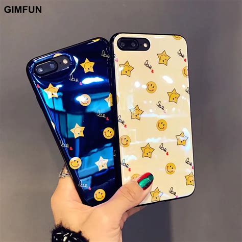 gimfun cute simple smile phone case for iphone 7 8 6s 7plus 6 6splus soft tpu blu ray case five