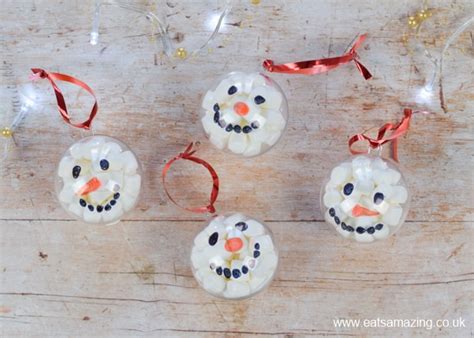 Fun Christmas Craft Marshmallow Snowman Baubles Eats Amazing