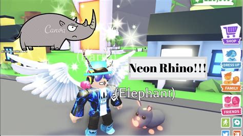 Neon Rhino In Adopt Me Too Tired To Make Another One Youtube