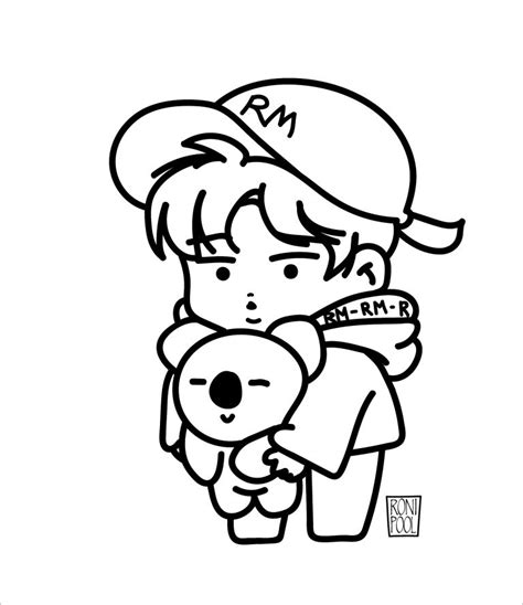 Bts Bt21 Fanart Coloring Page For Kids Coloringbay