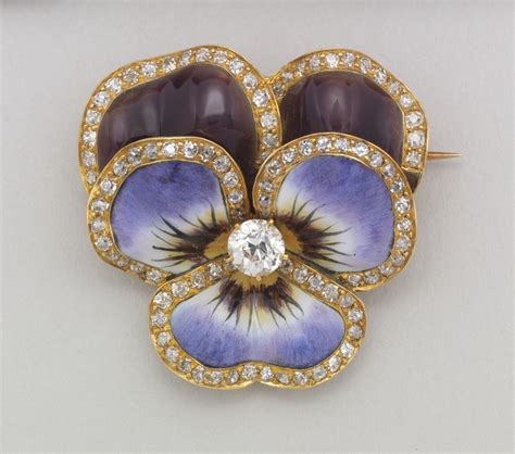 Filebrooch In The Form Of A Pansy Brooch Ca 1900 Ch 18497621