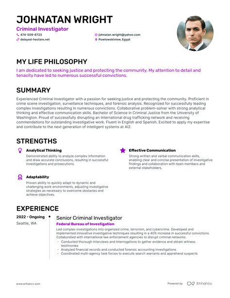 Criminal Investigator Resume Examples How To Guide For