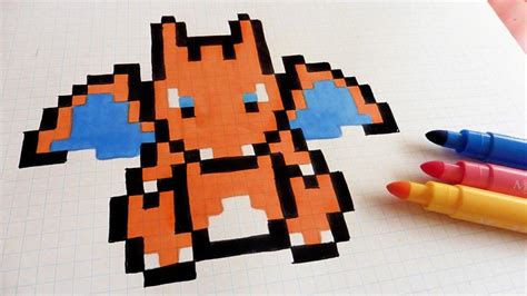 Handmade Pixel Art How To Draw Charizard Pixelart Pixel Art
