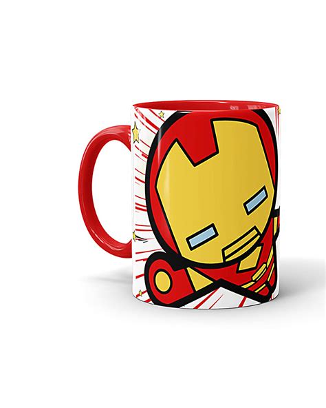 buy avengers ironman kawaii ceramic mug 320ml red single piece online in india at bewakoof