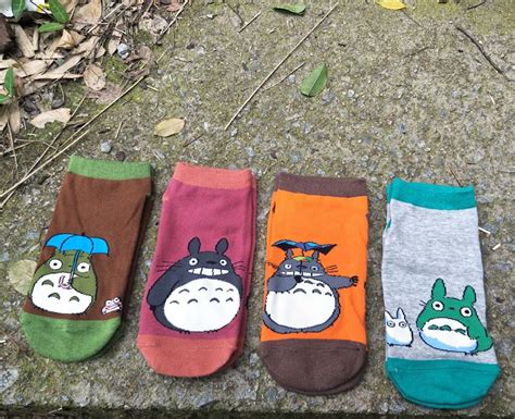 Buy 4 Styles Totoro Costume Ankle Socks Woman Cosplay Cartoon Pattern Casual