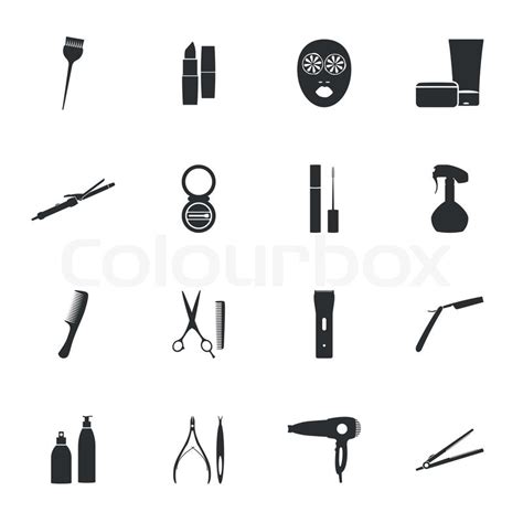 Beauty Salon Flat Icons Set Vector Stock Vector Colourbox