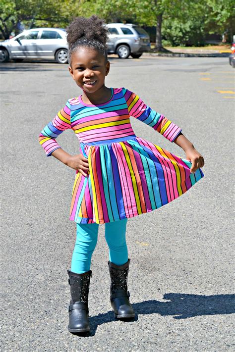 Colorful Striped Dress Just For Girls 4 Hats And Frugal