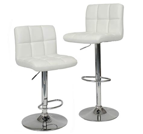 stylish modern adjustable white leather bar stools