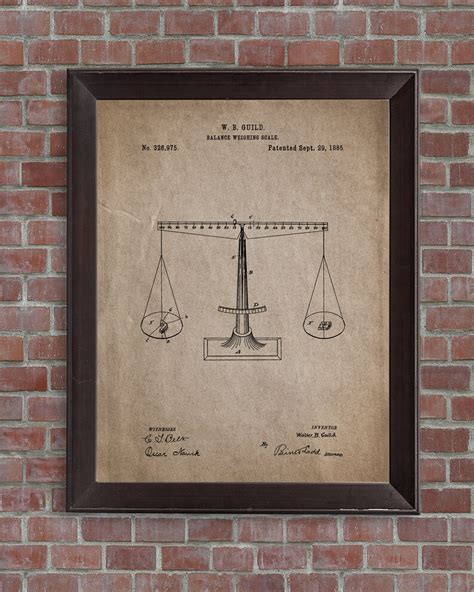 Balancing Scale Patent Print 1885 Justice Art Poster Lawyer Etsy