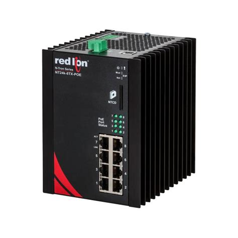 Red Lion N Tron Nt24k 8tx Poe Gigabit Poe Managed Ethernet Switch 8