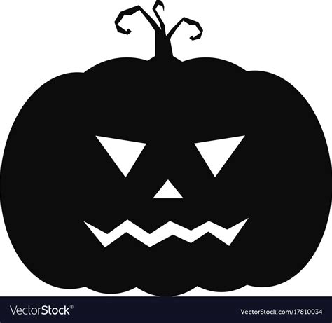 Halloween Pumpkin Icon Cute Black Royalty Free Vector Image