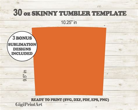 30oz Skinny Tumbler Template Svg Tapered Sublimation Or Etsy