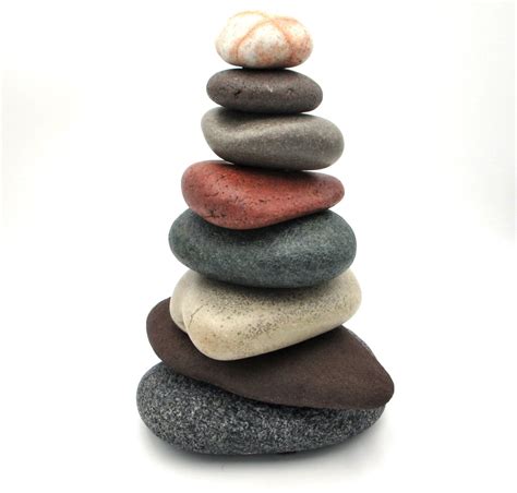 Large Pure Michigan Stone Cairn 119 Stacked Beach Stones Rock Cairn