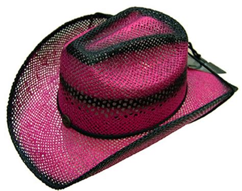 Modestone Womens Ladies Straw Breezer Cowboy Hat Fuchsia