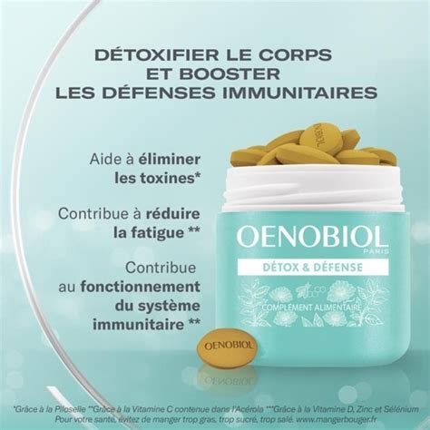 Oenobiol Detox And Défense 60 Comprimés Détoxification Immunité