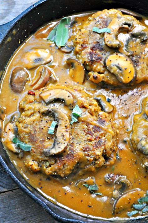 Tender beef patties smothered with a homemade mushroom gravy ready in just 30 minutes! Vegan Lentil Salisbury Steak - Rabbit and Wolves | Recipe ...