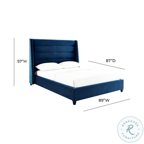 Koah Navy Velvet King Upholstered Platform Bed From Tov Coleman Furniture