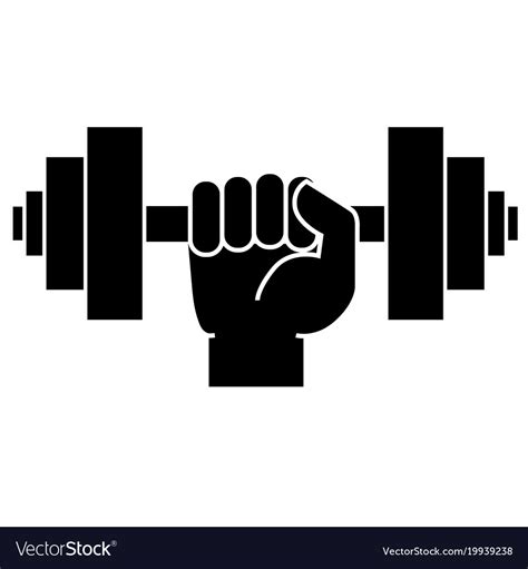 Dumbbell In Hand Icon Royalty Free Vector Image
