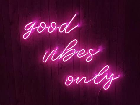 Good Vibes Only Unbreakable Neon Sign Neon Letters Etsy Neon Signs
