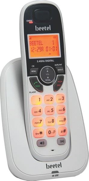 Beetel X70 Cordless Landline Phone White Price In India