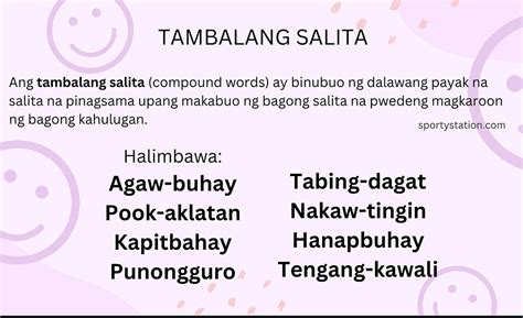 Mga Halimbawa Ng Tambalang Salita Melcs In Filipino S Vrogue Co