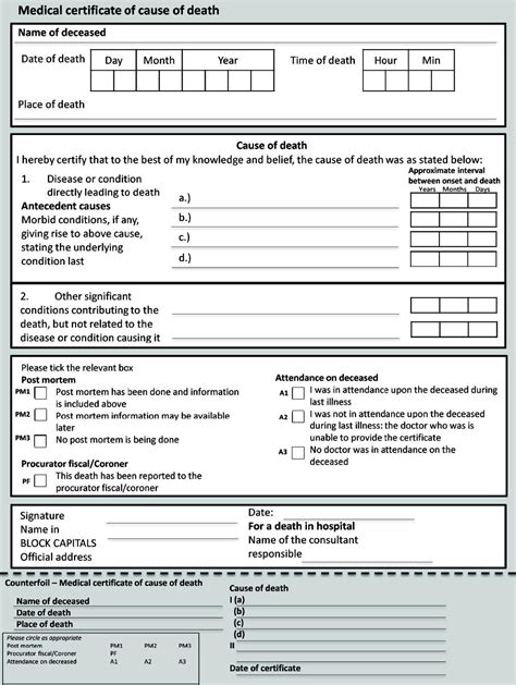 Fillable Blank Death Certificate Form Printable Forms Free Online