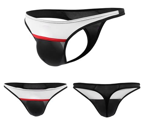 Men Transparent Thongs G Strings Sexy Gay Underwear Smooth Ice Silk