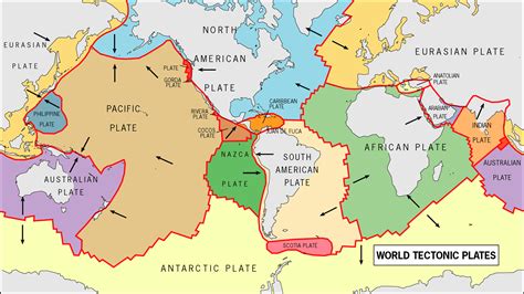 Map of world tectonic plates. Tectonic maps of the world — Planetolog.com
