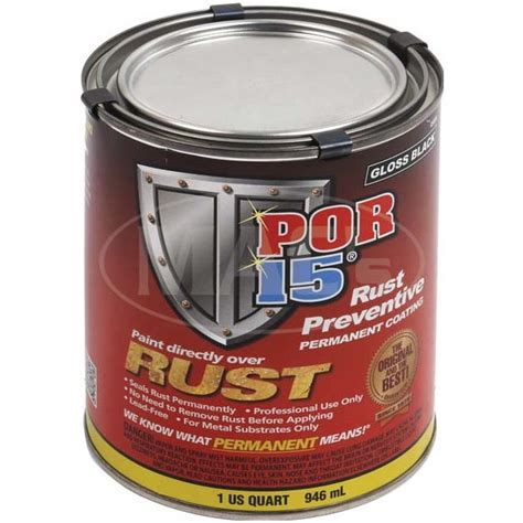 Por 15 Rust Preventive Paint Gloss Black 1 Quart