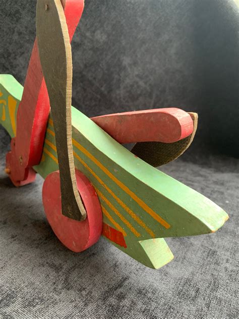 1940s Wooden Grasshopper Pull Toy With Original String Etsy