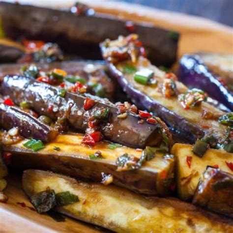 chinese eggplant recipe with spicy garlic sauce steamy kitchen recipe