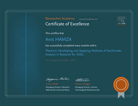 Pdf Researcher Academy Anis Hamza Certificate Of Excellence