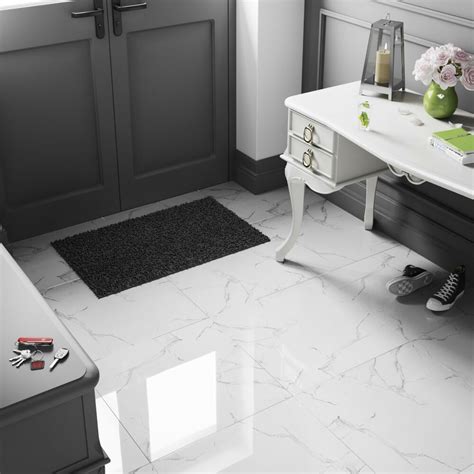Antique limestone is another popular option, with grey, black and jaipur versions available from stone tile. £19.19/m2 White Marble Effect High Gloss Porcelain Tiles 60x60 Wall-Floor SAMPLE | eBay
