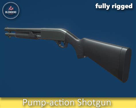 Pump Action Shotgun By Blendero