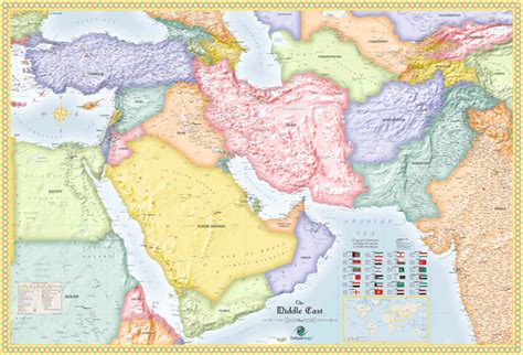 Middle East Political Wall Map By Outlook Maps Mapsales