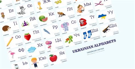Ukrainian Alphabet Chart With Words And English Translations Etsy