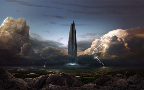 Dark Tower Movie Still 3d Fantasy City Futuristic Render Hd