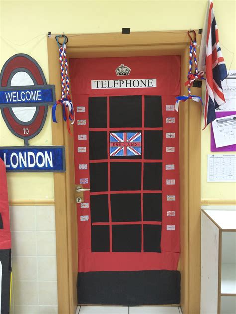 International Day In First Grade Decorated Door Like A British