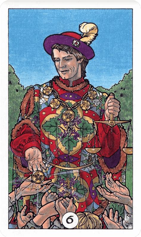 Lack/abuse of generosity, abuse of power or position, gifts with strings attached, subservience, inequality, lack of charity, scams, fake charity, extortion, unemployment, lack of investment, underpaid, undervalued. Six of Pentacles Tarot Card Meaning | Pentacles tarot ...