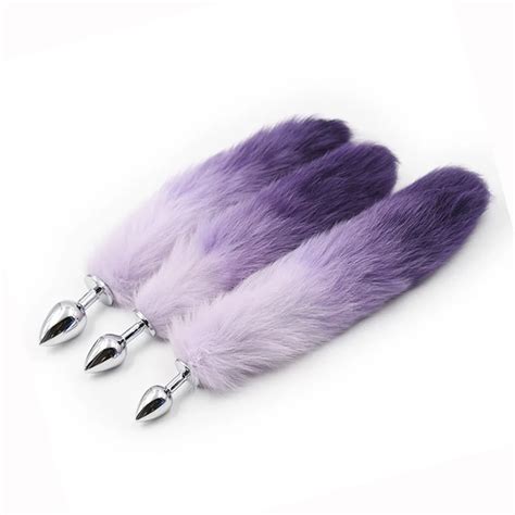 fox tail stainless steel butt plug erotic toys anal sex toys for beginners o71113 in anal sex