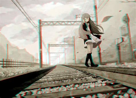 Anime Girl On Track 3 D Conversion By Mvramsey On Deviantart